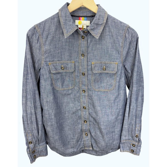 Boden Tops - Boden Womens Size 4 Chambray Button Down Shirt Blue Casual Preppy Coastal